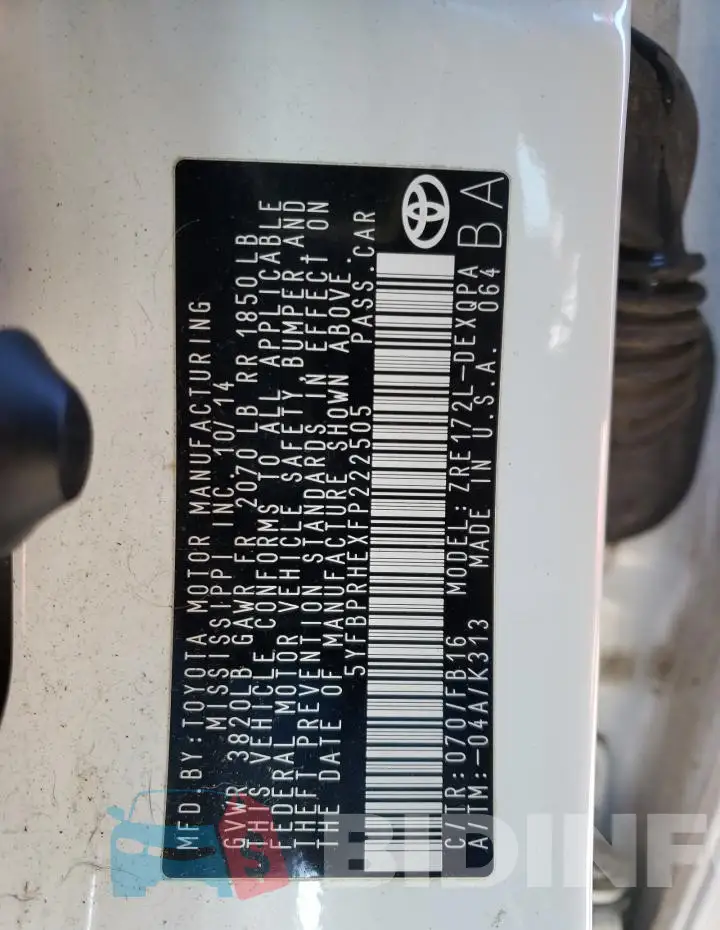 5YFBPRHEXFP222505 Photo# 13