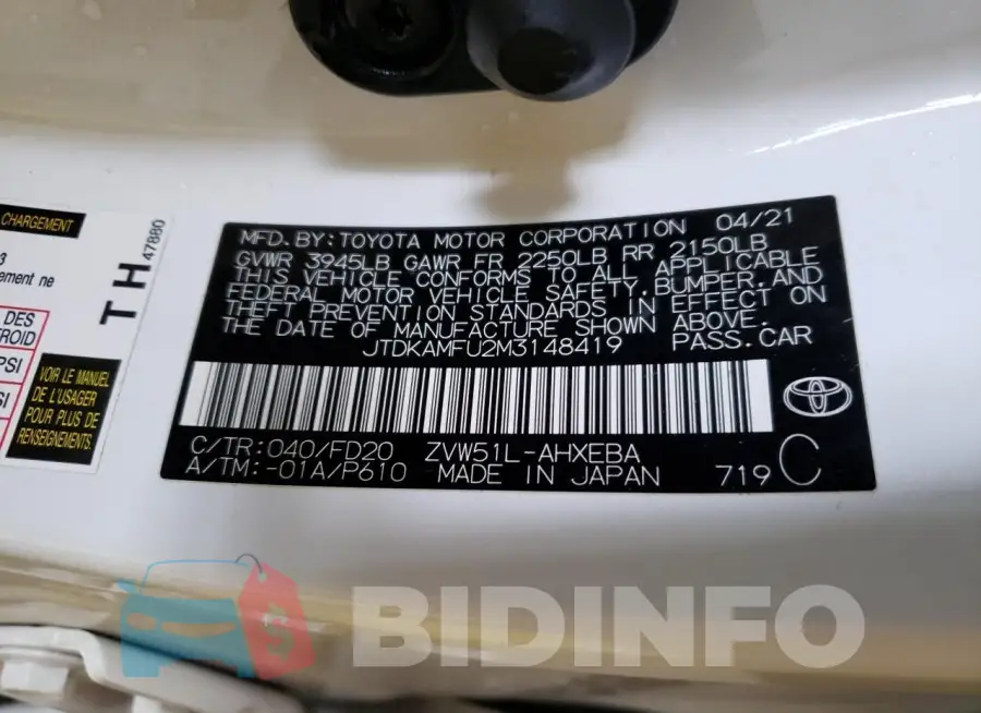 JTDKAMFU2M3148419 Photo# 12