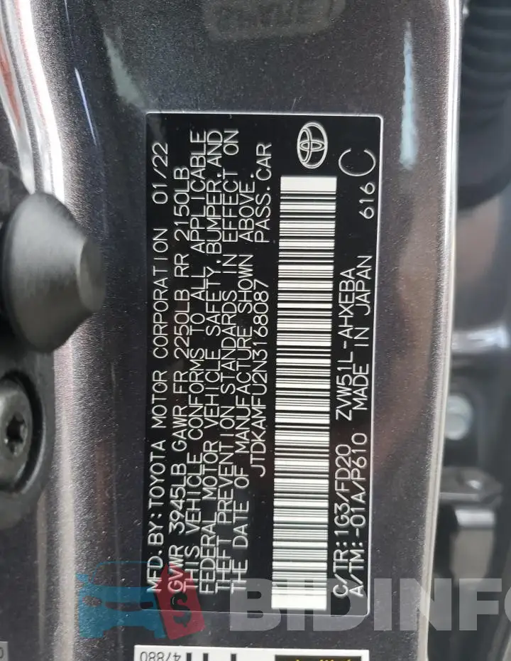 JTDKAMFU2N3168087 Photo# 12