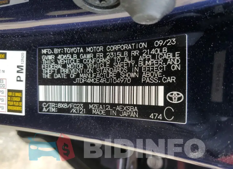 JTDP4MCE4RJ104970 Photo# 12