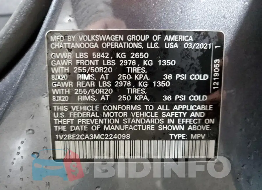 1V2BE2CA3MC224098 Photo# 12
