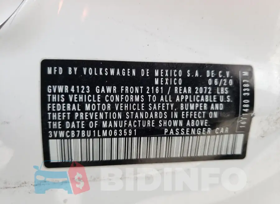 3VWCB7BU1LM063591 Photo# 12