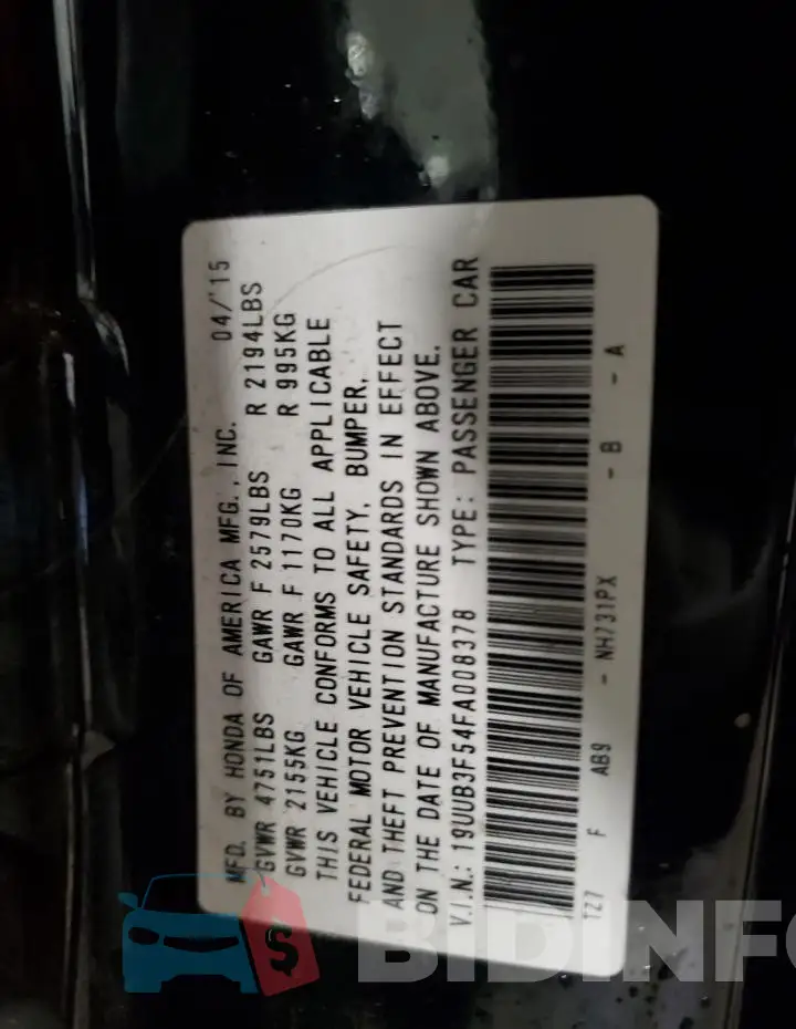 19UUB3F54FA008378 Photo# 12