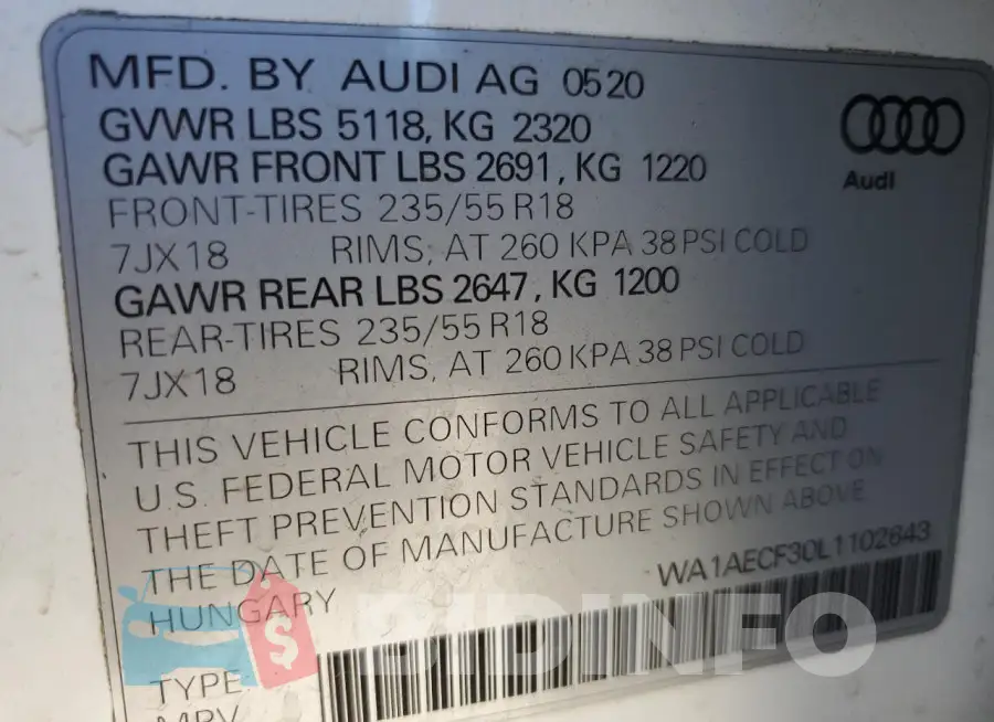 WA1AECF30L1102643 Photo# 14