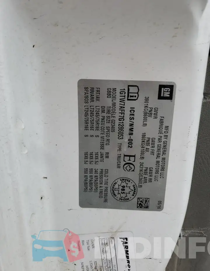1GTW7AFF7G1286053 Photo# 13