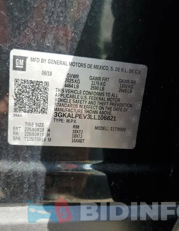3GKALPEV3LL106821 Photo# 13