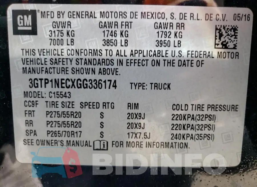 3GTP1NECXGG336174 Photo# 12