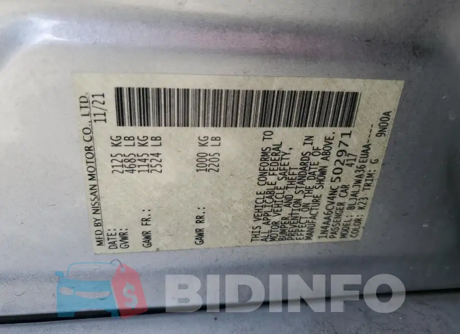 1N4AA6CV4NC502971 Photo# 12