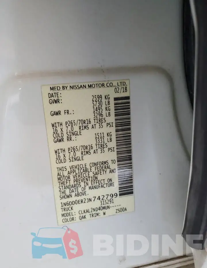 1N6DD0ER2JN742799 Photo# 12