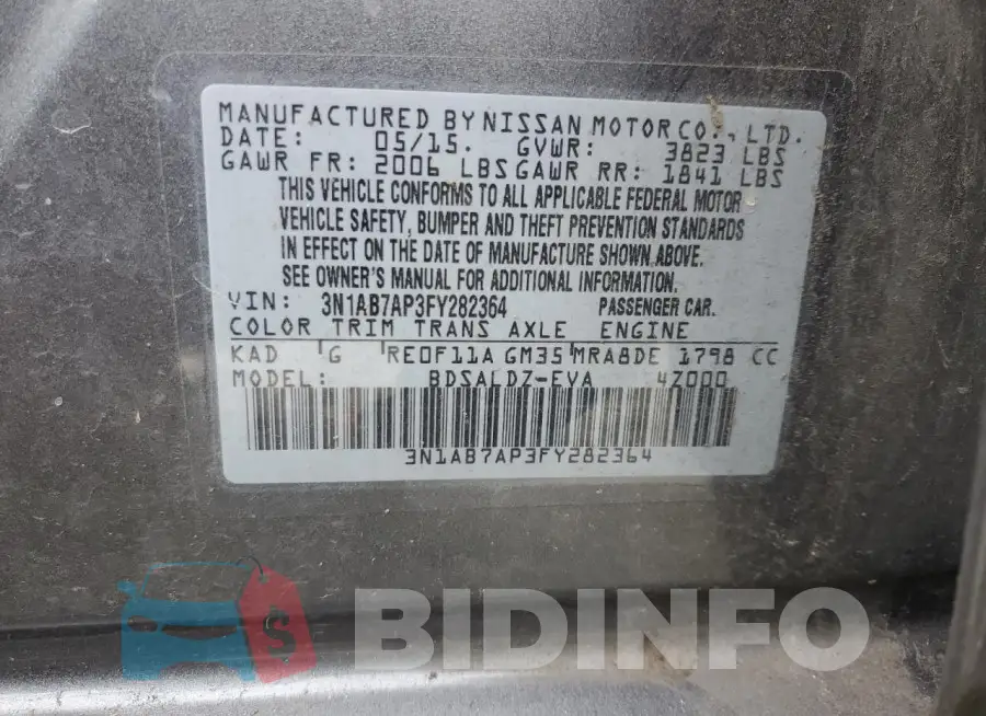 3N1AB7AP3FY282364 Photo# 12
