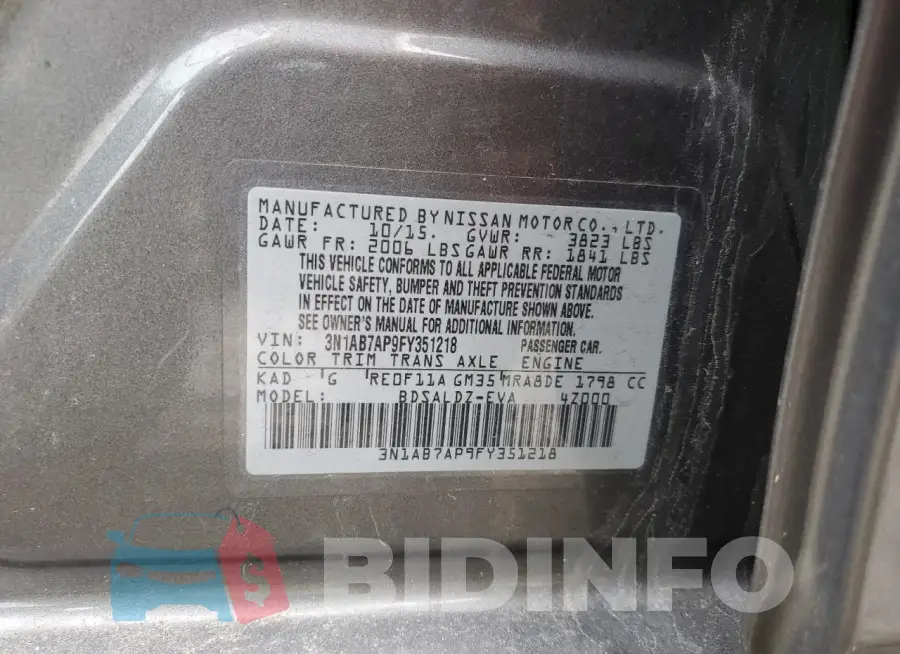 3N1AB7AP9FY351218 Photo# 13