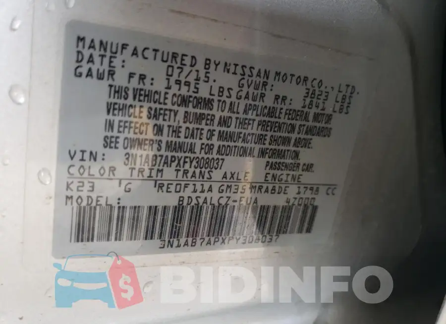 3N1AB7APXFY308037 Photo# 12