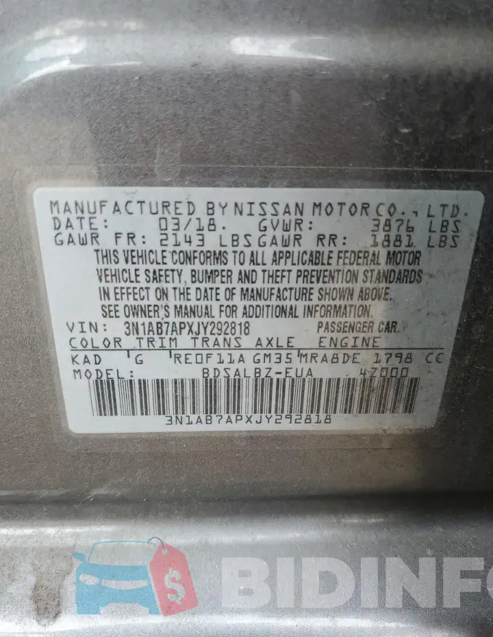3N1AB7APXJY292818 Photo# 12