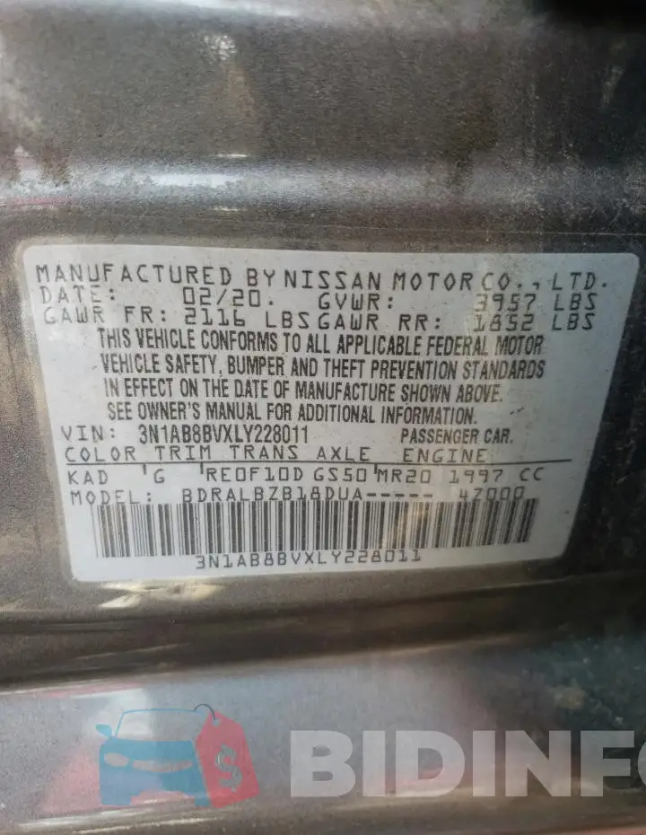 3N1AB8BVXLY228011 Photo# 12