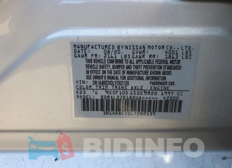 3N1AB8CV0LY282139 Photo# 12