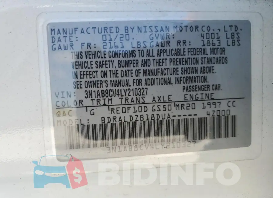 3N1AB8CV4LY210327 Photo# 12