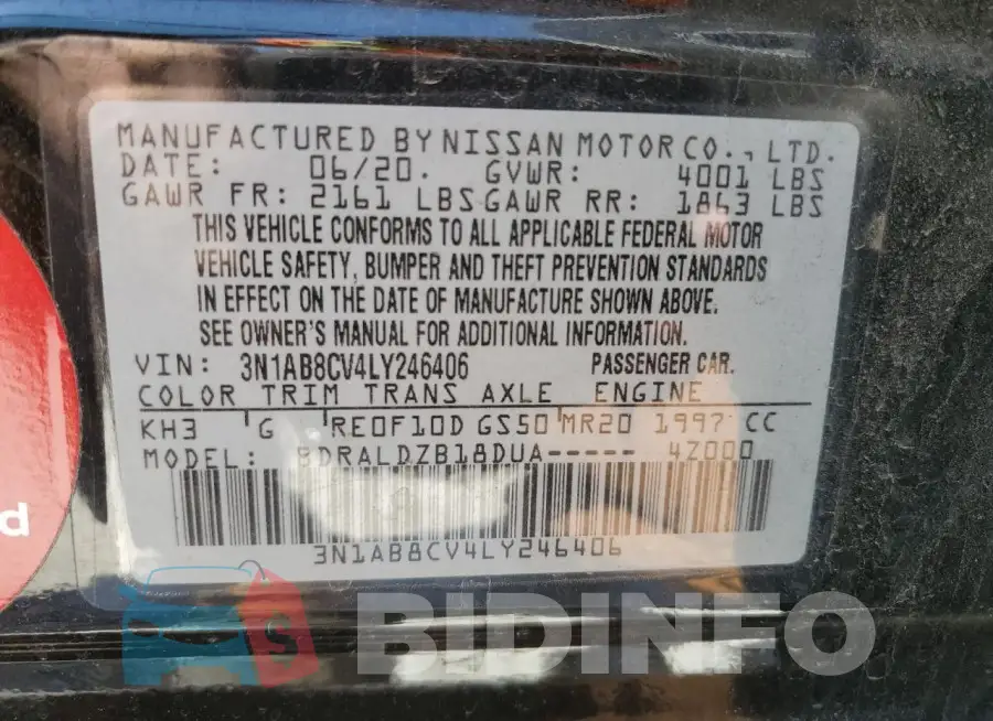 3N1AB8CV4LY246406 Photo# 13