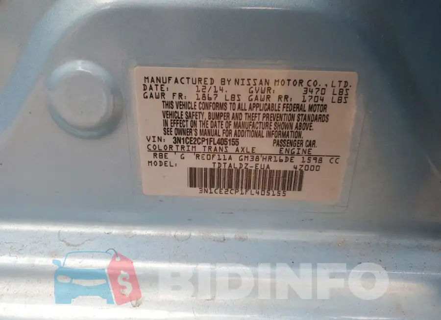 3N1CE2CP1FL405155 Photo# 12