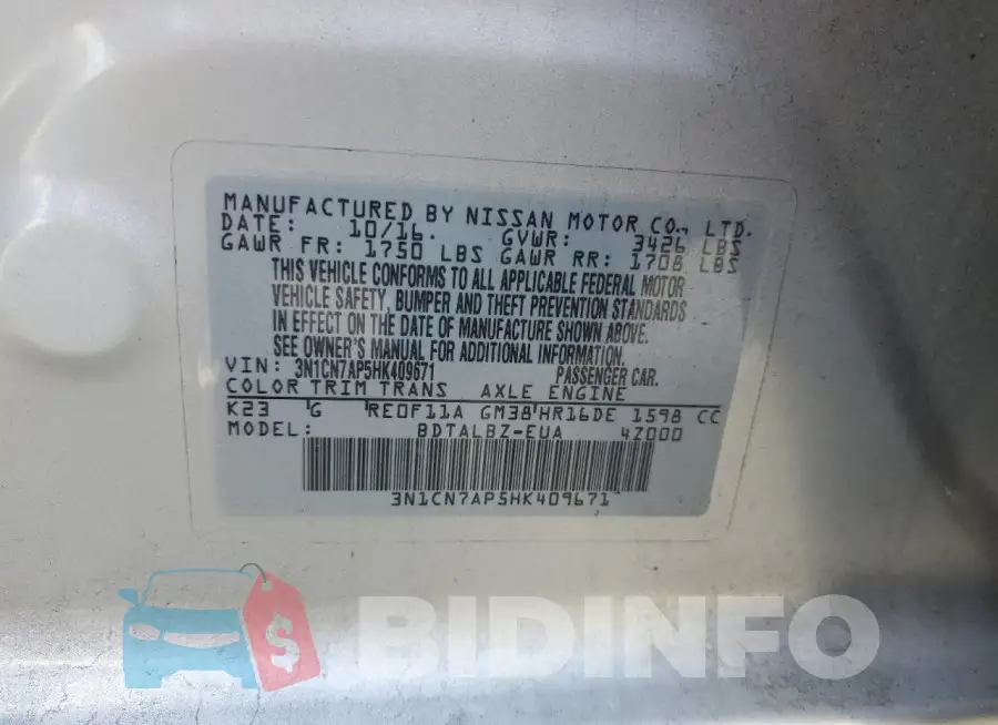 3N1CN7AP5HK409671 Photo# 12
