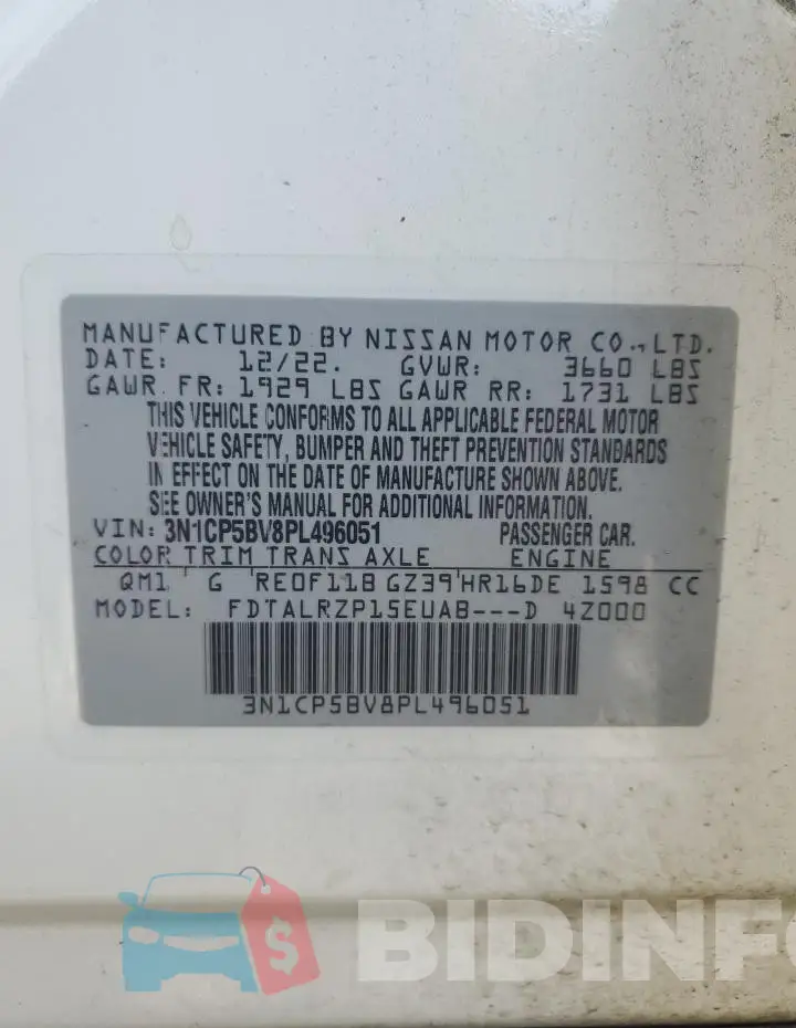 3N1CP5BV8PL496051 Photo# 12