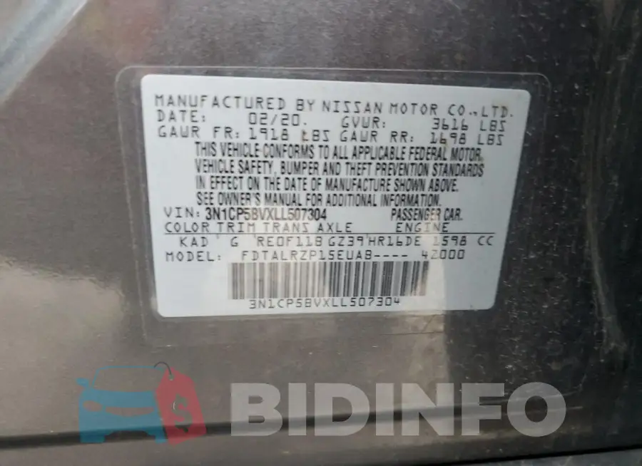 3N1CP5BVXLL507304 Photo# 14