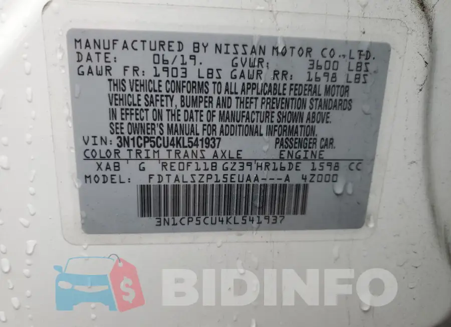 3N1CP5CU4KL541937 Photo# 12