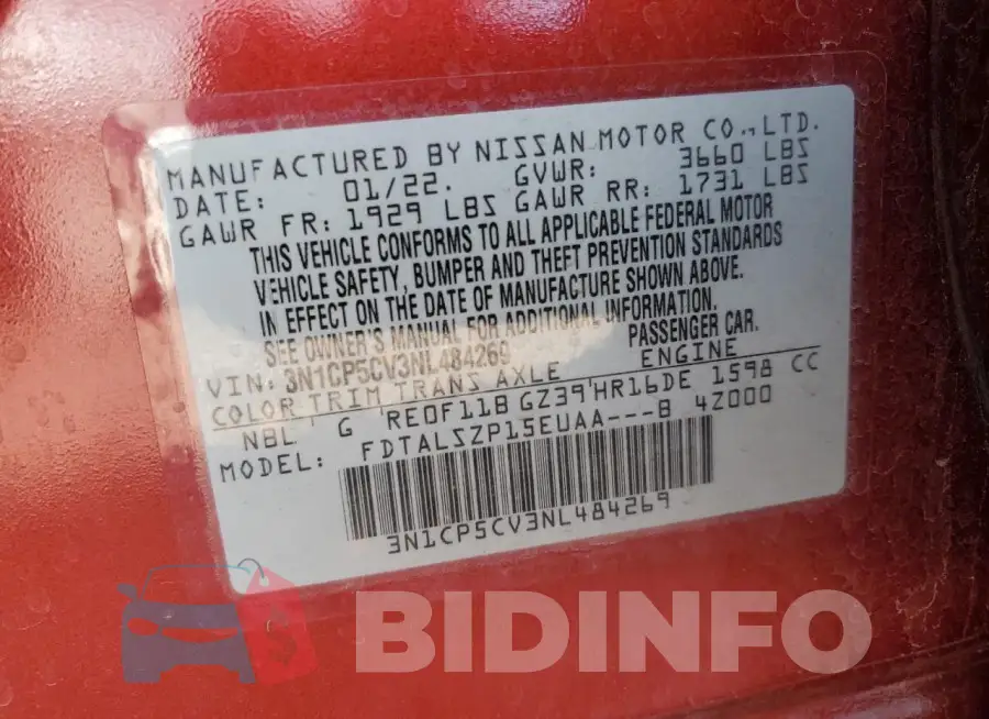 3N1CP5CV3NL484269 Photo# 12