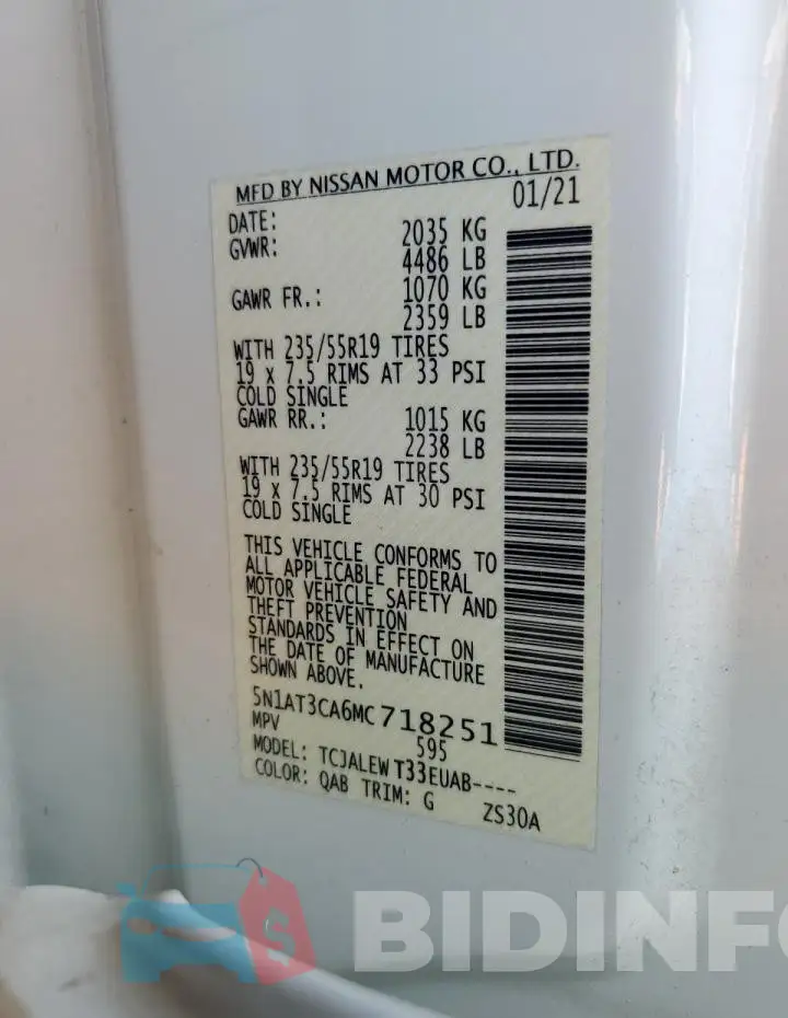 5N1AT3CA6MC718251 Photo# 14