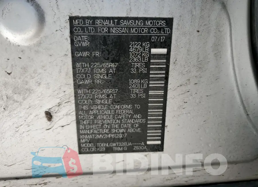 KNMAT2MV2HP612037 Photo# 12
