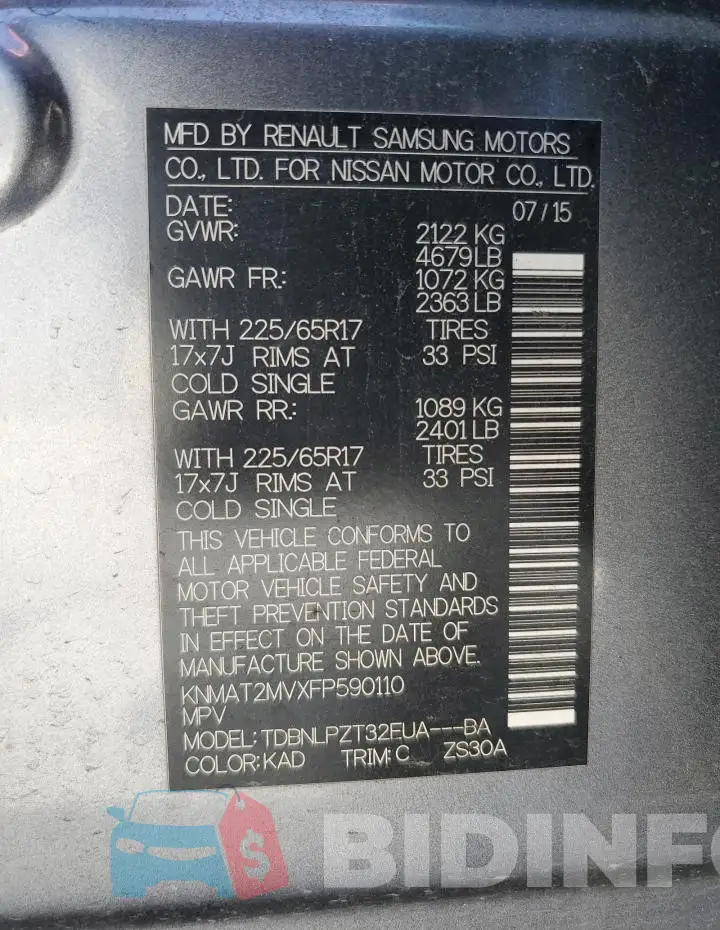 KNMAT2MVXFP590110 Photo# 13