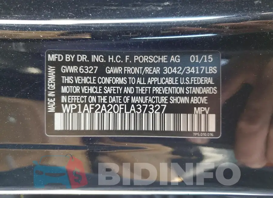 WP1AF2A20FLA37327 Photo# 13