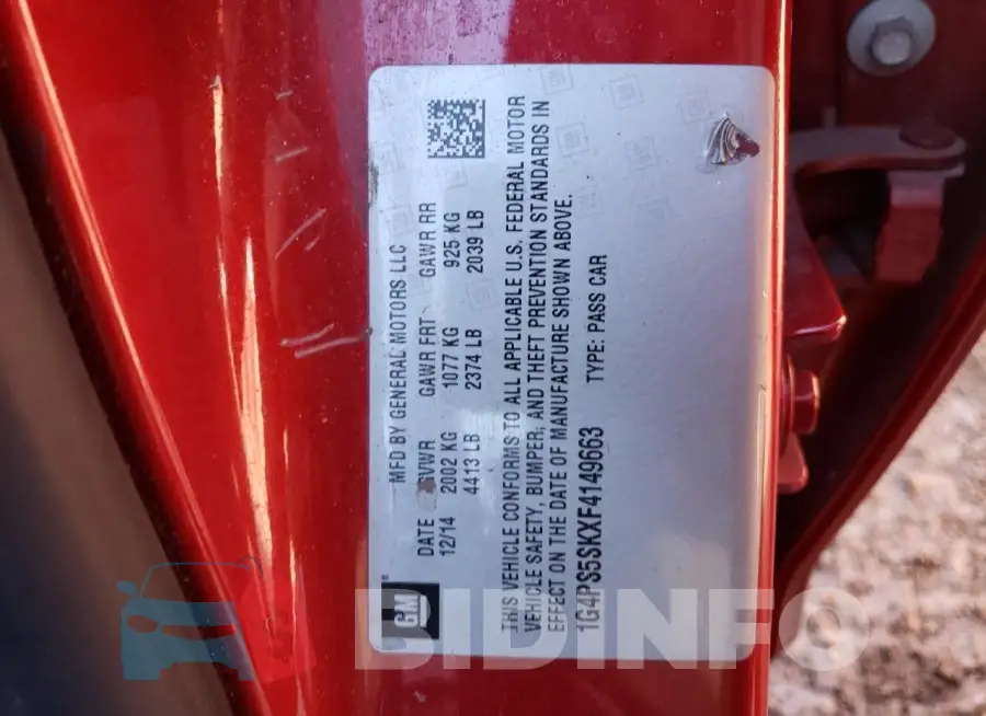 1G4PS5SKXF4149663 Photo# 12
