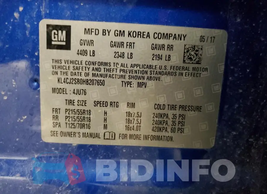 KL4CJ2SB0HB207650 Photo# 13