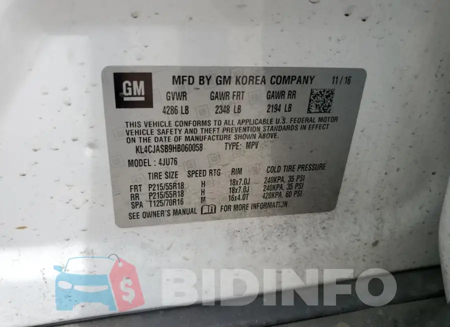 KL4CJASB9HB060058 Photo# 14