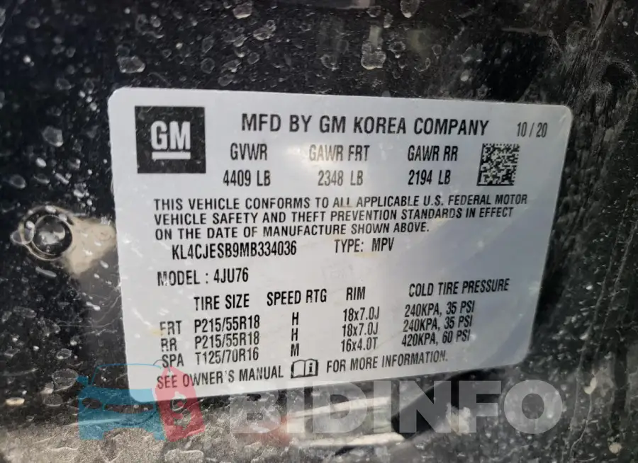 KL4CJESB9MB334036 Photo# 14