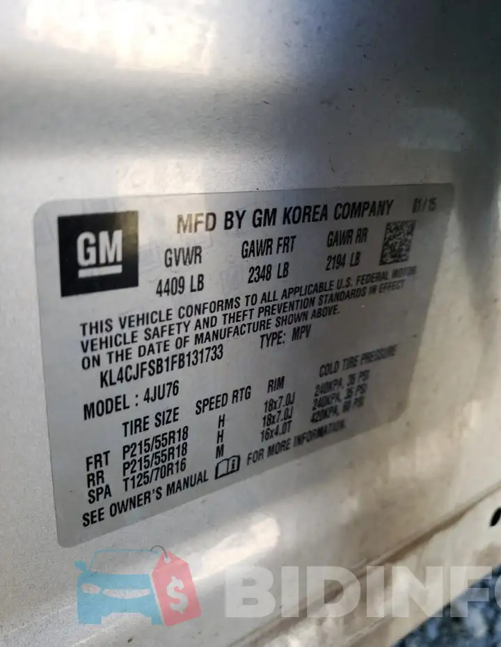 KL4CJFSB1FB131733 Photo# 12
