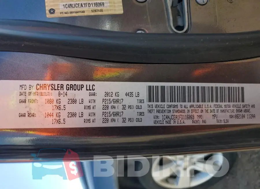 1C4NJCEA1FD116069 Photo# 13