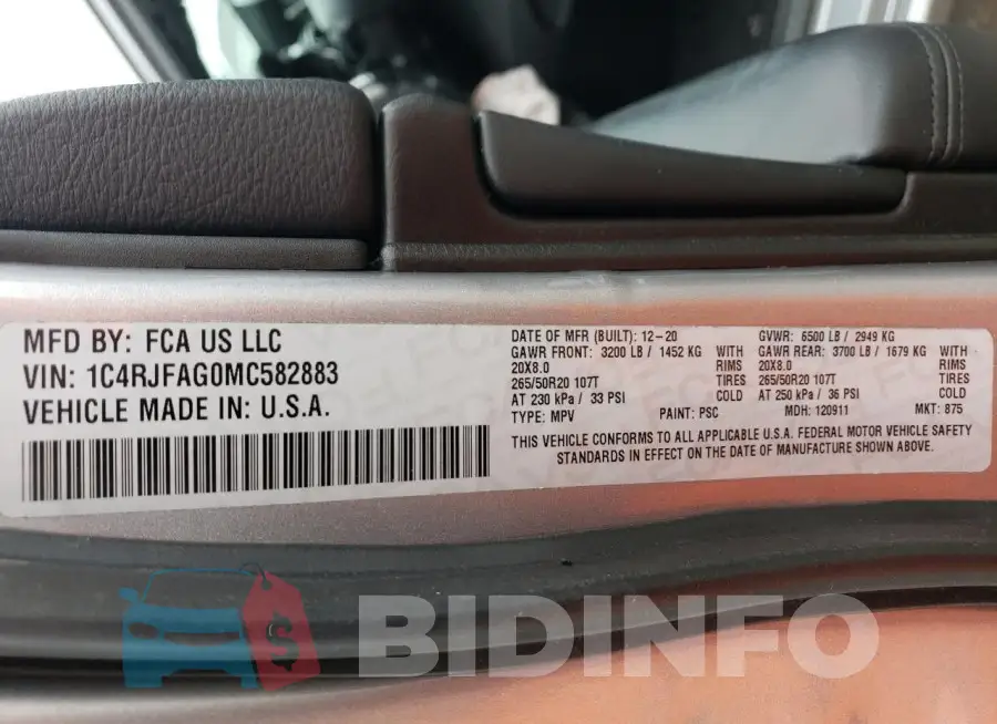 1C4RJFAG0MC582883 Photo# 13