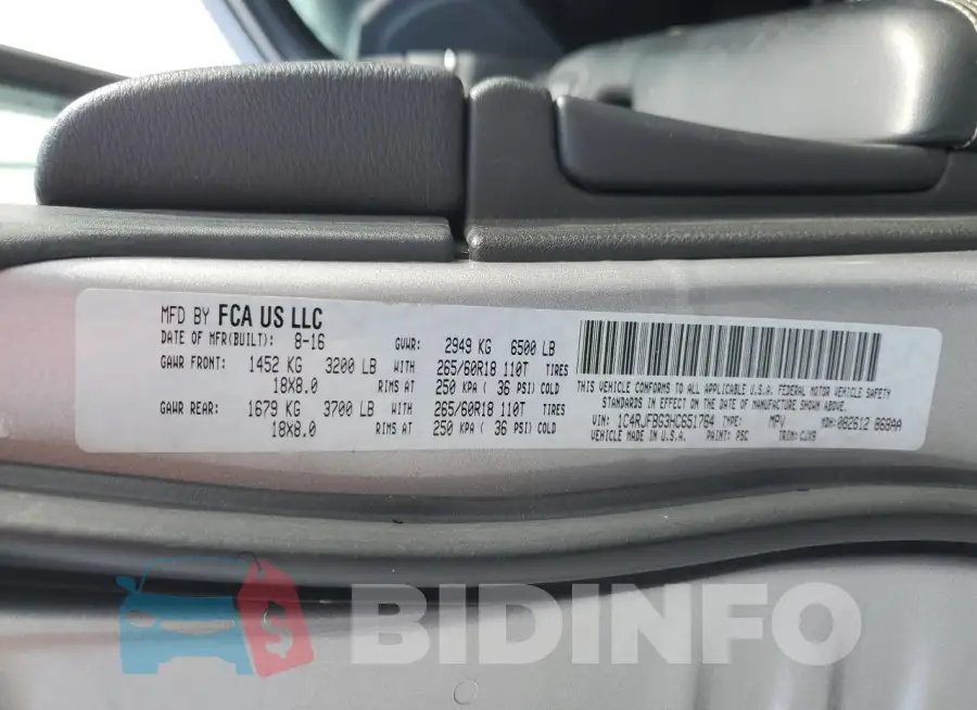 1C4RJFBG3HC651764 Photo# 12