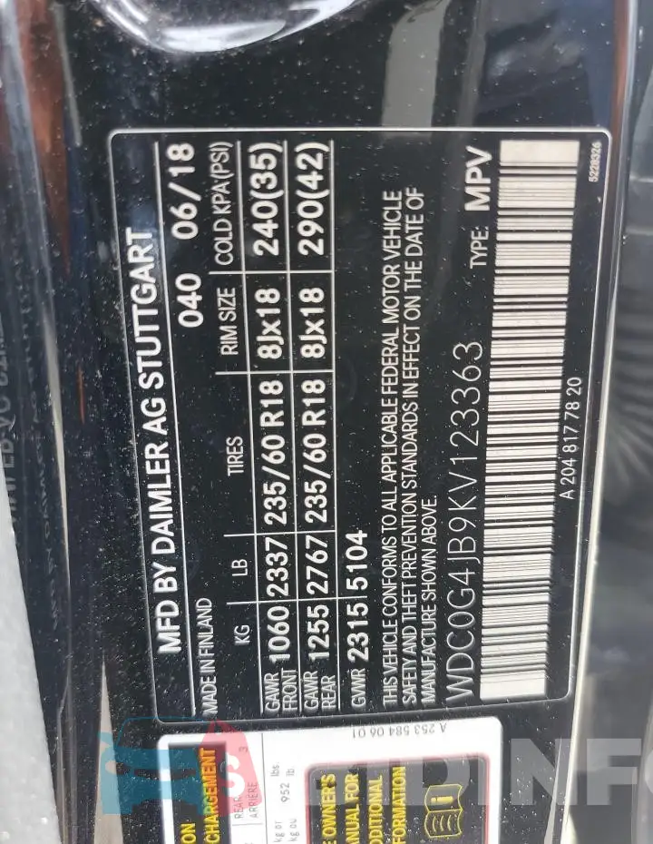 WDC0G4JB9KV123363 Photo# 13