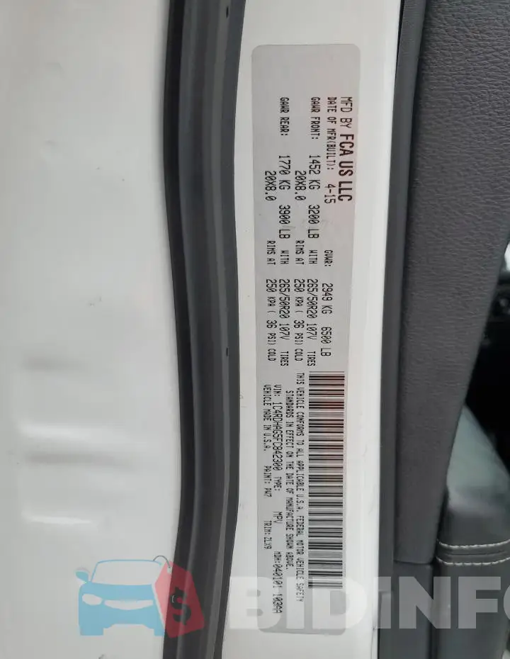 1C4RDHAG5FC842300 Photo# 12