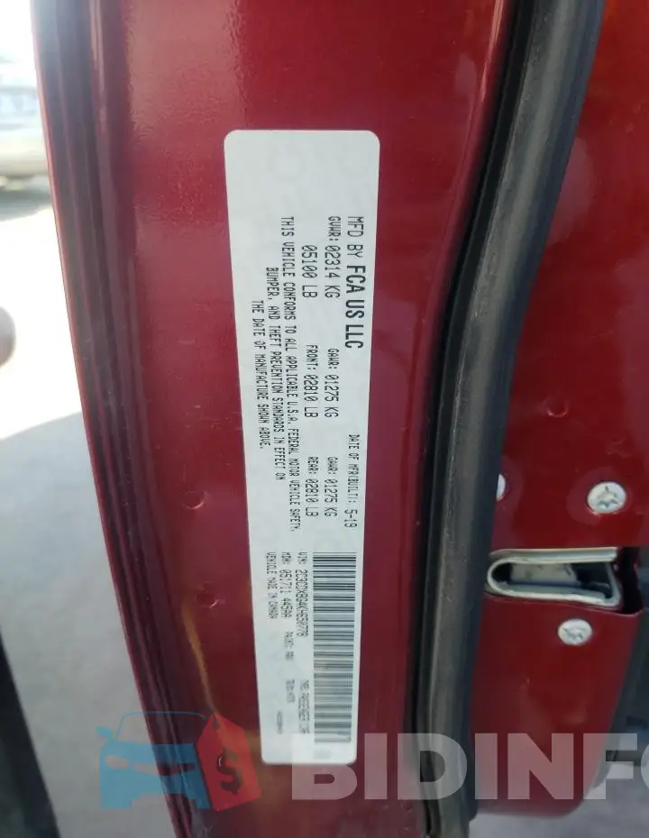 2C3CDXBG4KH650778 Photo# 13