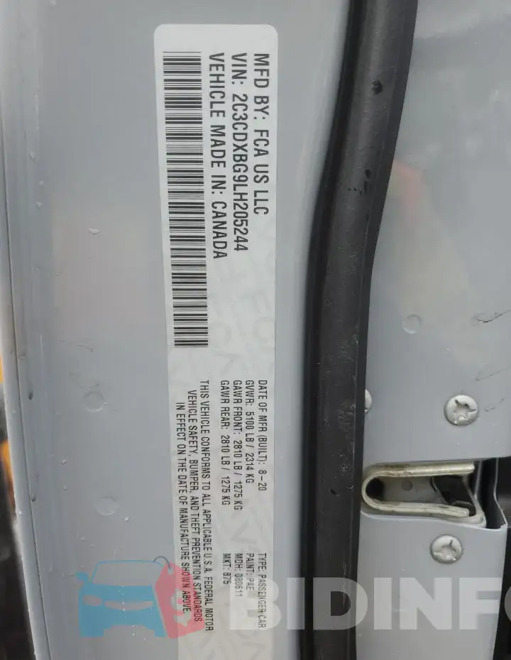 2C3CDXBG9LH205244 Photo# 13