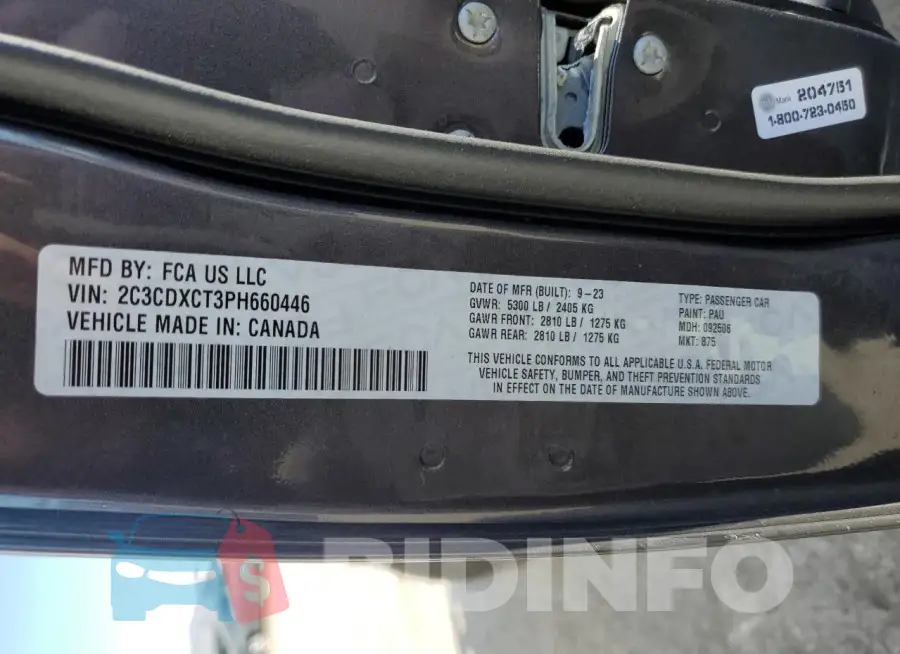 2C3CDXCT3PH660446 Photo# 12