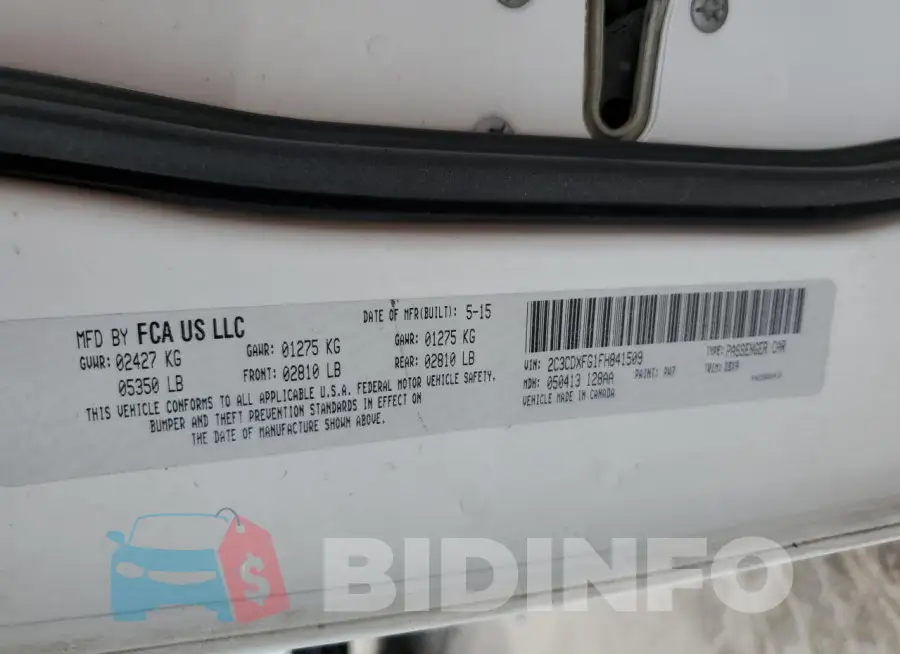 2C3CDXFG1FH841509 Photo# 13