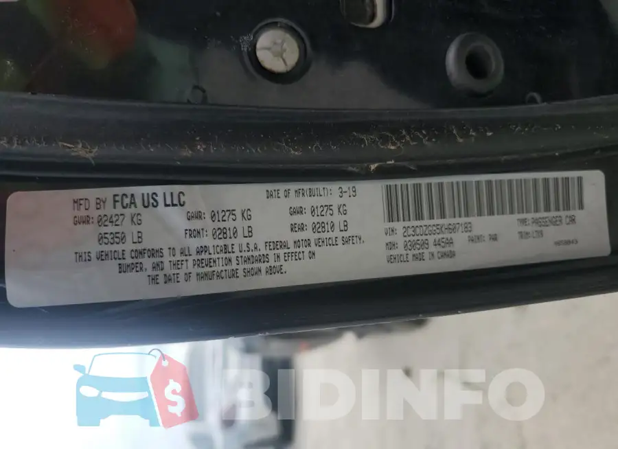 2C3CDZGG5KH607183 Photo# 12