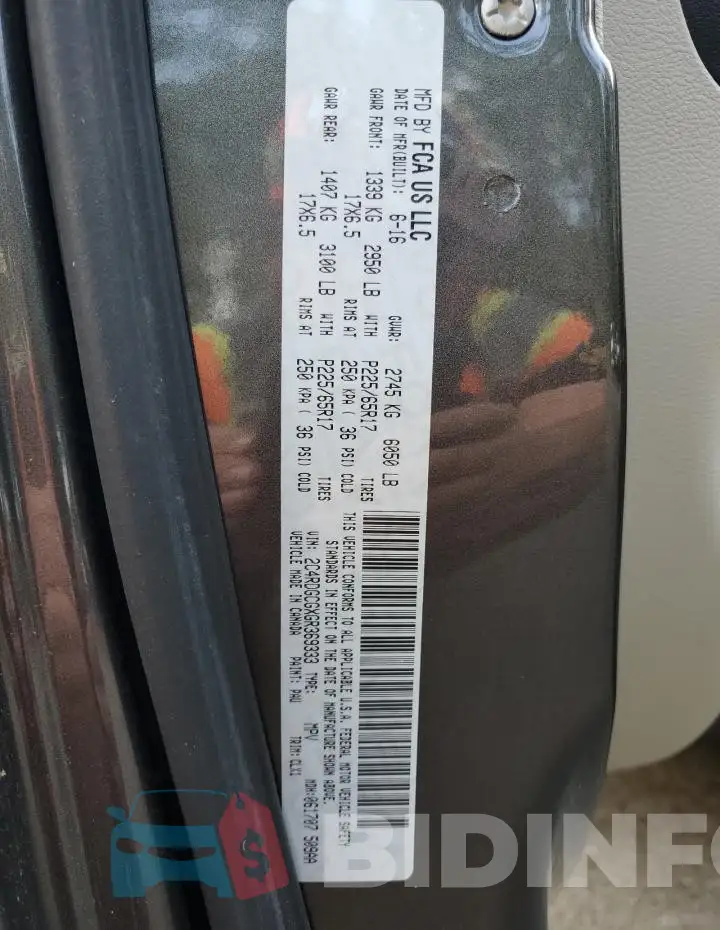 2C4RDGCGXGR369333 Photo# 13
