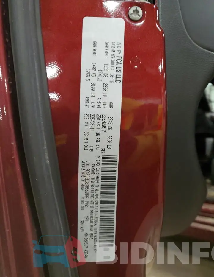 2C4RDGEG3KR556807 Photo# 14