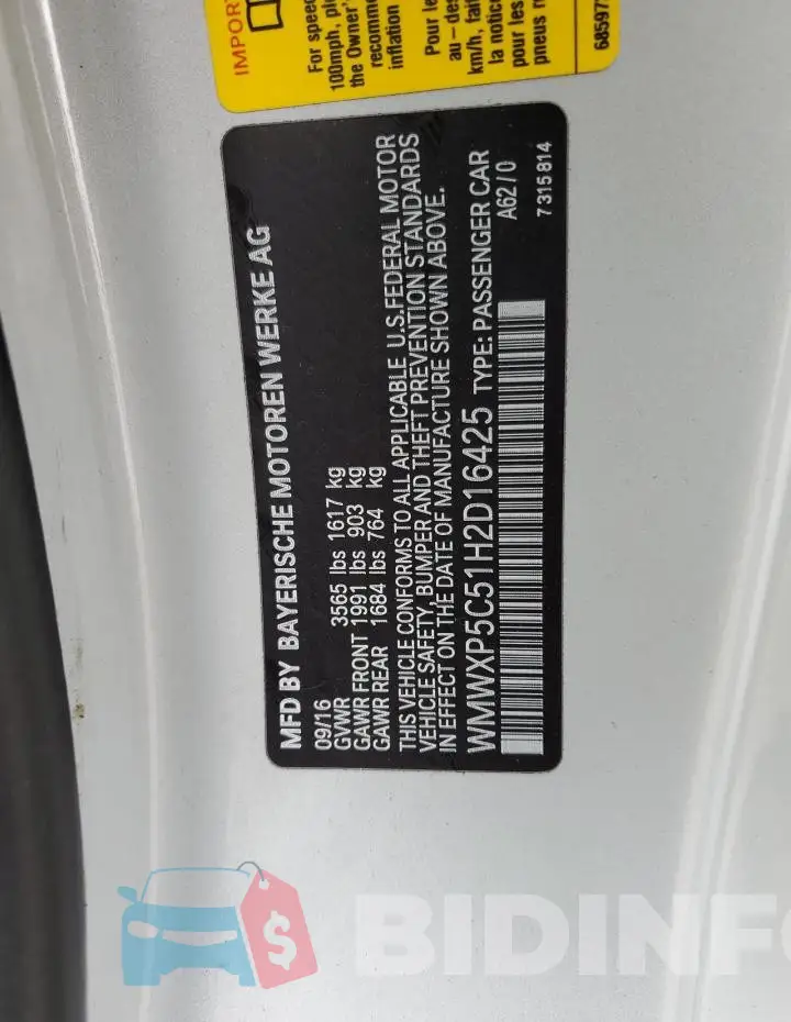 WMWXP5C51H2D16425 Photo# 12