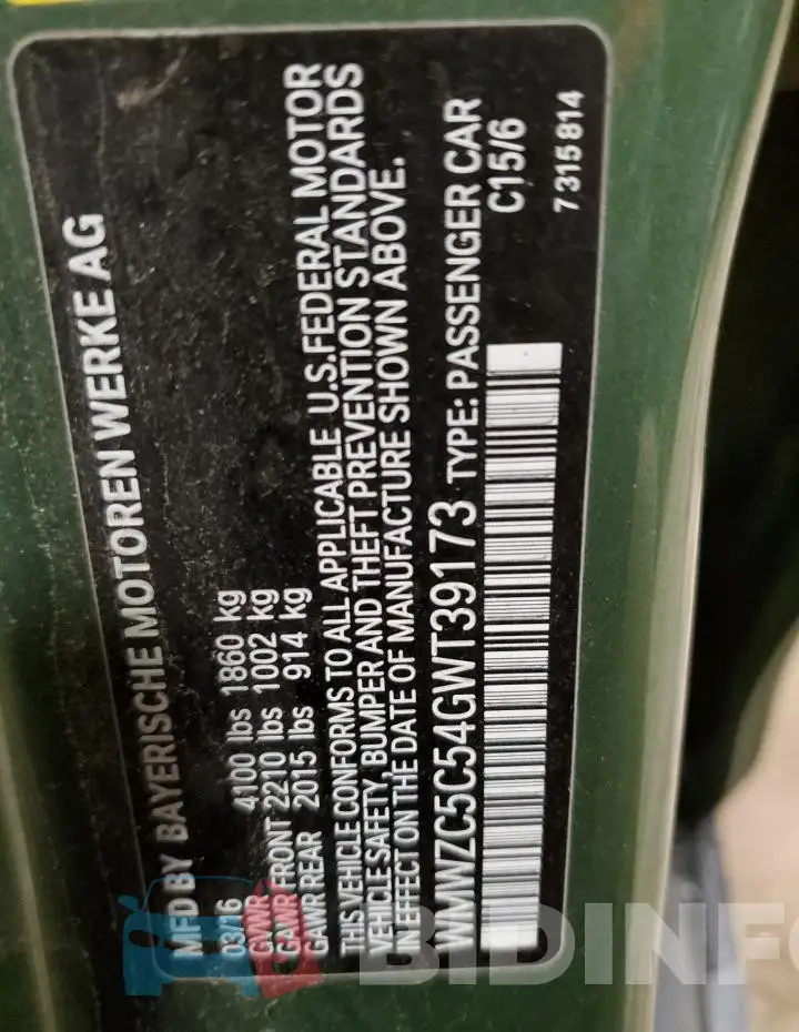 WMWZC5C54GWT39173 Photo# 13